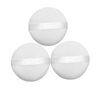 BAZEITFLOW 3piezas Borla para Polvos de Talco Corporal Borla de Algodón Lavable Redonda para Mujer Cuerpo Rostro Polvos Sueltos