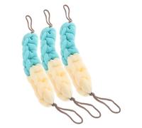 BAZEITFLOW 3piezas Toalla de Baño Exfoliante Cuerpo Estropajo Espalda con Asa de Cuerda para Duchas Diarias Color Verde