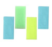 BAZEITFLOW 4 Paños Exfoliantes Corporales de Nylon Bordes Reforzados, Suaves y Fáciles de Almacenar, Ideales para Baño y Cuidado Personal Diario Color Aleatorio