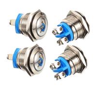BAZEITFLOW 4 piezas Botón Pulsador de Timbre para Puerta Kit de Resistente y Reemplazable Fácil Instalación para Hogar Push Button de Duradera