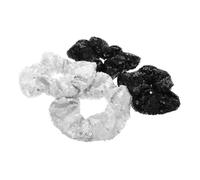 BAZEITFLOW 4 piezas Brillantes Lazos Elásticos para Cabello con Lentejuelas Coleteros Metálicos para Fiestas y Celebraciones Sujeción Cómoda para Peinados Festivos Mujeres y Niñas