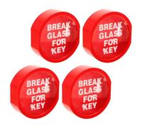 BAZEITFLOW 4 Piezas Caja de Bloqueo para Llaves Exterior Resistente Roja Armario Mural para Emergencia con Cubierta Rompible Soporte Seguridad para Gestión de Llaves y Sistemas contra