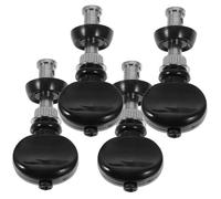 BAZEITFLOW 4 Piezas de Afinación para Ukelele Juego Botones de Plástico Blanco Perillas de Fricción con Núcleo y Tornillo Accesorios para Cabezal de Máquina Modelo Negro Cromado