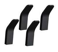 BAZEITFLOW 4 piezas Ganchos Adhesivos para Toallas de Color Negro Soporte Resistente y Elegante para Baño y Cocina para Superficies