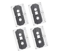 BAZEITFLOW 4 Piezas Paquete de Cintas de Casete de Grabables con Carcasa Transparente Compatibles con Varios Dispositivos para Grabación y Enseñanza