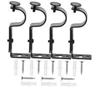 BAZEITFLOW 4 Piezas Soporte Ajustable para Barra de Cortina Metal Resistente Montaje Pared Lateral Soporte Telescópico para Cortinas Sala Dormitorio y Cocina