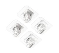 BAZEITFLOW 4 Piezas Soporte para Barra de Cortina Autoadhesivo Clips para Fijar Cortinas Baño y Sala Abrazadera para Barra Telescópica Transparente y Blanco sin Taladro Resistente y Fácil de