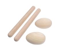 BAZEITFLOW 4piezas Instrumentos Musicales De Madera Para Niño Niña Palos De Ritmo y Sonajeros Para Desarrollo Musical Infantil