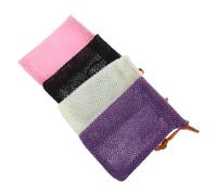 BAZEITFLOW 4piezas Malla para Burbujas de Jabón Color Negro y Bolsa de Exfoliante para Baño y Ducha Bolsa de Malla para Jabón de Ducha