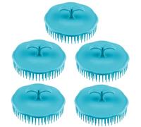 BAZEITFLOW 5 piezas Cepillo Champú Masajeador de Cabelludo Redondo Peine Plástico Exfoliante para Baño y Ducha Cepillo para Limpieza Profunda y Masaje Capilar Accesorios Color Aleatorio