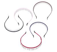 BAZEITFLOW 5 Piezas Diademas Dentadas Largas Antideslizantes de Plástico para Mujer, Banda Cabello en Colores Variados, Accesorios de Moda Prácticos para Uso Diario y Obsequio