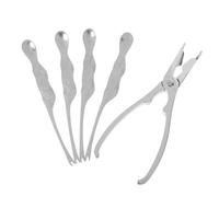 BAZEITFLOW 5 Piezas Herramientas para Mariscos Resistente y Antióxido Incluye Pinzas Agujas y Tenedores para Cangrejo y Langosta Kit para Comer Hogar y Restaurante Color Azul