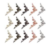 BAZEITFLOW 50 piezas Decoraciones de Esquinas de Hierro para Cajas y Muebles Aplicaciones Vintage Multicolor para Armarios y Cajas de Cartón Protección y Embellecimiento Resistente