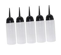 BAZEITFLOW 5piezas Bote De Champú De Boquilla Oblicua Botella De Tinte Cabello Recargable Para Salón De Belleza y Uso Doméstico