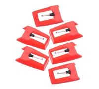 BAZEITFLOW 6 piezas Agujas para Tocadiscos Vinilo Repuesto de Aguja de Fonógrafo Piezoeléctrica Roja Compatible con Reproductores Vintage y Modernos Sonido Claro y Protección de Discos
