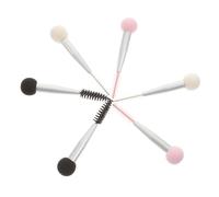BAZEITFLOW 6 piezas Aplicadores de Maquillaje Esponja Doble Cabeza para Base Sombras y Pestañas Incluye Unidades Blanco Rosa y Negro con Mango Mate para Aplicación Precisa y Profesional