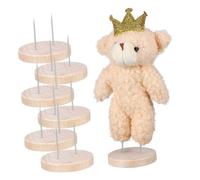 BAZEITFLOW 6 Piezas Base de Madera para Muñecos de Fieltro Soporte de Exhibición para Muñecas Amigurumi Base Lisa y Resistente para Manualidades de Fieltro y Crochet para Mostrar Muñecos