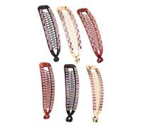 BAZEITFLOW 6 piezas Clips para Cabello con Incrustaciones de Strass Diseño Pez para de Caballo Accesorios Versátiles para Peinados Estilos Aleatorios Duraderos y Reutilizables
