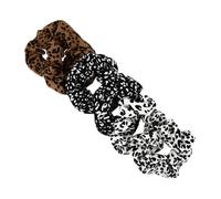 BAZEITFLOW 6 piezas Coleteros Estampado Leopardo Elásticos Suaves para Mujer y Niña Sujetador de Coleta para Uso Diario y Fiestas