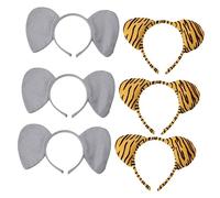 BAZEITFLOW 6 piezas Diademas Animales de Peluche Orejas de Animales Adorables Accesorios para Disfraz Infantil y Fotografía Creativa Diadema Elástica Suave para Fiesta Roles