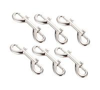 BAZEITFLOW 6 Piezas Ganchos Dobles para Correas de Perro Cierres de Aleación de Zinc Resistentes y Duraderos Ganchos para Correas y Llaveros Plata