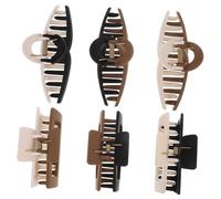 BAZEITFLOW 6 piezas Pinzas para Cabello Mate Esmeriladas Clips de Garra de Resina Bicolor para Mujeres Accesorios Antideslizantes para Peinados Estilo Clean Girl Aesthetic