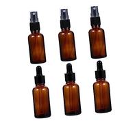BAZEITFLOW 6piezas Botellas De Aceite Esencial Frasco De Vidrio Pulverizador Para Viajes y Subenvasado De Aceites Esenciales Botella De Viaje Gotero