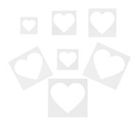 BAZEITFLOW 7 Plantillas de Corazones para Pintar Reutilizables de Plástico Hueco Diferentes Tamaños y Diseño para Decoración de Paredes y Manualidades de San Valentín