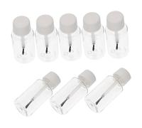 BAZEITFLOW 8 Piezas Botellas Vacías para Esmalte de Uñas con Pincel de Botellas Transparentes Pet Recargables para Aceite Esencial Cutículas Sellado Seguro y Pequeño Compacto