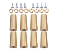 BAZEITFLOW 8 Piezas Patas de Latón para Muebles Elevadores de Bandejas y Tablas de Cortar con Tornillos y Arandelas Protector Antideslizante para Joyeros Soporte Decorativo para Hogar