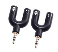 BAZEITFLOW Adaptador Divisor de Audio 35 MM 2 Piezas Conector Macho a Dos Hembras para Micrófono y Auriculares Compatible Móvil y Ordenador Cable Compacto y Portátil Transmisión Estéreo