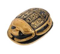 BAZEITFLOW Adorno de Resina Egipcia Grande Dorado Decoración de Mesa Vintage con Escarabajo Delicado Figura Artesanal para Hogar y Oficina Duradera y Detallada