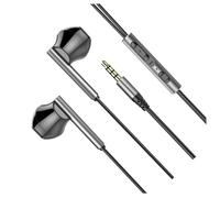 BAZEITFLOW Auriculares Gaming con Cable Metalizados Intraurales con Micrófono Control Multifunción Compatibles PC Móvil y Tablet Sonido Graves Profundos Negro
