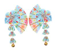 BAZEITFLOW Bobby Pin de Flores con Borlas Elegantes y Campanas para Mujeres Accesorio de Cabello Decorativo para Bodas Chinas y Fiestas de Cumpleaños