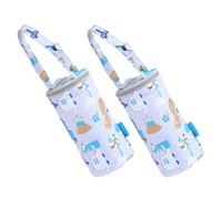 BAZEITFLOW Bolsa Térmica para Biberones de Ñiño 2 Unidades, Bolsa para Botellas de Leche Gris para Cochecito, Aislamiento Térmico para Mantener Temperatura hasta 4 Horas, Transporte Fácil