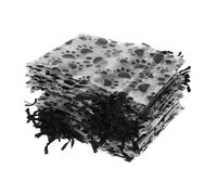 BAZEITFLOW Bolsas de Organza Pequeñas para Joyería 50 Unidades Cordón Rápido Diseño de Huellas de Patas Negras para Regalos de Fiesta Bodas Cumpleaños y Recuerdos de Mascotas