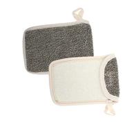 BAZEITFLOW Bolsas para Hacer Burbujas de Jabón de Baño 2 Piezas Negro Lino Ahumado Efecto Exfoliante Secado Rápido Almacenamiento Práctico para Limpieza Diaria en Baño