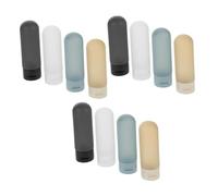 BAZEITFLOW Botellas De Viaje Para Loción y Champú 4 Piezas 60 Ml Tubos Rellenable Resistentes a Fugas Para Hombres Cuidado Personal Viaje Estuche Eva