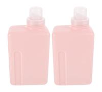 BAZEITFLOW Botellas Recargables Cuadradas para Detergente Líquido 1000 Ml Dispensador de Plástico Rosa 2 Piezas para Ropa Baño y Cocina Envases Reutilizables para Viaje y Uso Doméstico