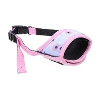 BAZEITFLOW Bozal para Perros Ajustable de Poliéster Impreso Antiladridos y Antimordeduras Cubierta para Boca Transpirable para Mascotas Modelo Rosa