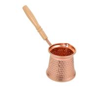 BAZEITFLOW Cafetera Turca Ibrik de Cobre con Mango de Madera Olla Ligera y Multifuncional para Café Leche y Calentamiento con Antigoteo y Diseño Ergonómico para Uso Cómodo