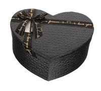 BAZEITFLOW Caja de Obsequio en Forma de Corazón Grande Negra, Papel Duradero con Tapa, para Chocolates y Flores, Adecuado para San Valentín, Aniversarios y Ocasiones Obsequios, Caja