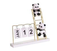 BAZEITFLOW Calendario de Sobremesa Creativo con Diseño Flip y Decoración de Panda Calendario Perpetuo Artístico para Escritorio y Hogar Regalo Original para Amigos y Familia