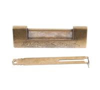 BAZEITFLOW Candado Retro de Cobre Macizo con Grabado Vintage Cerradura para Caja de Madera con Diseño Antiguo para Joyero y Armario Funcional y Decorativo