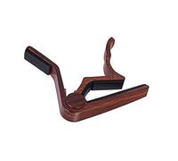 BAZEITFLOW Cejilla para Guitarra de Aleación de Aluminio con Clip Afinador Rápido y Preciso para Acústica Eléctrica Ukelele Banjo y Mandolina Color Madera Profunda