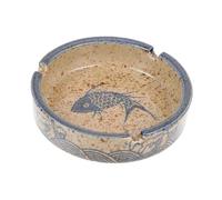 BAZEITFLOW Cenicero De Cerámica Artística De Estilo Japonés, Tamaño Compacto, Diseño Bajo Esmalte, para Escritorio y Hogar, Porta Cenizas Multifuncional para Dormitorio, Sala y Oficina