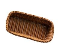 BAZEITFLOW Cesto Organizador de Cubiertos y Utensilios de Cocina de Plástico Resistente Cesta Tejida Reutilizable para Almacenamiento Doméstico Color Marrón