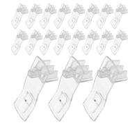 BAZEITFLOW Clavijas Transparentes para Estantes de Armario, 20 Unidades, Clips de Soporte de Plástico Curvos (51x17,5x22 Mm) Autobloqueo, Accesorios para Muebles y Almacenaje en Cocina