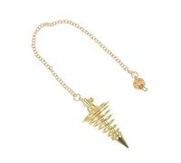 BAZEITFLOW Colgante De Cono Metálico Espiral Hueco Para Adivinación, Accesorio De Collar Unisex, Joyería De Hierro Dorado Para Ceremonia, Bienestar y Decoración, Tamaño Mediano