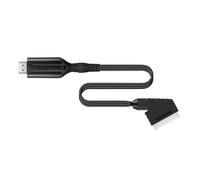 BAZEITFLOW Convertidor de Scart a Vídeo y Audio 1080P Cable de 1 Metro Adaptador Plug And Play Compatible Televisores Reproductores Vhs y Dvd Escalador de Vídeo para Señal Estándar